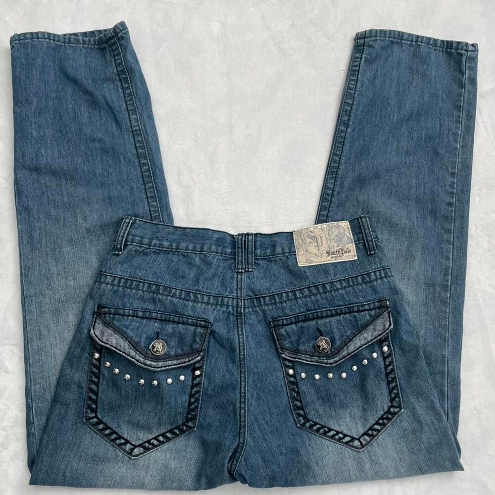 Southpole Y2K Vintage Straight Leg Jeans Men's 34 Denim VTG 2000s Medium Wash